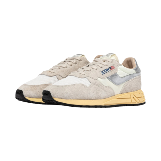Autry sneakers Reelwind Low van nylon en suède in wit en zilver