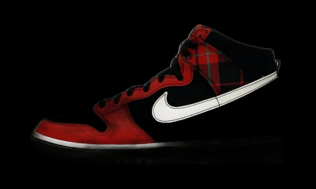 Nike Dunk High SE Tartan Plaid Black University Red - DV0826-001