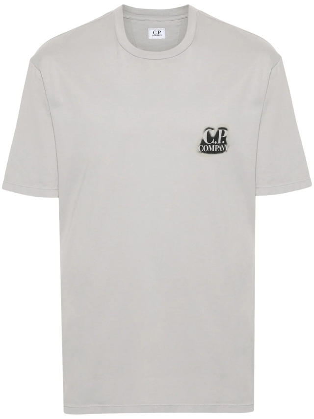 Tee Shirt CP Company Jersey Logo Grey