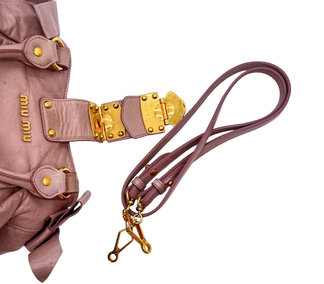 Miu Miu – Sac à main en cuir rose