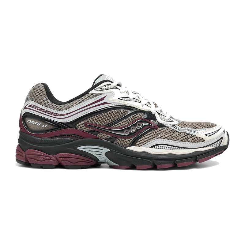 Saucony ProGrid Omni 9 Tomorrow, Meet Yesterday Pack Tan Maroon