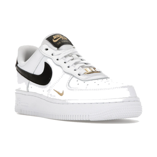 Nike Air Force 1 Low '07 Essential Wit Zwart Goud Mini Swoosh