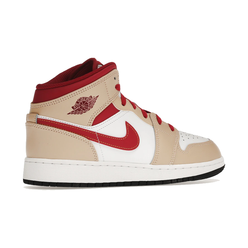 Air Jordan 1 Mid Light Curry Cardinal