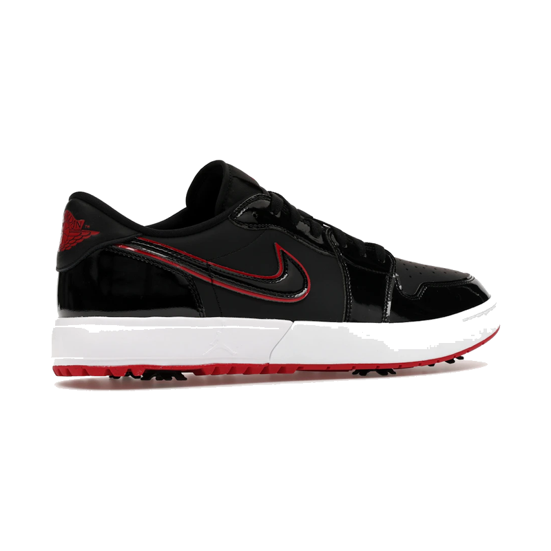 Air Jordan 1 Low Golf Spiked Bred Black Patent