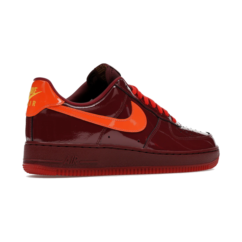 Nike Air Force 1 Low Patent Leather Dark Team Red Safety Orange