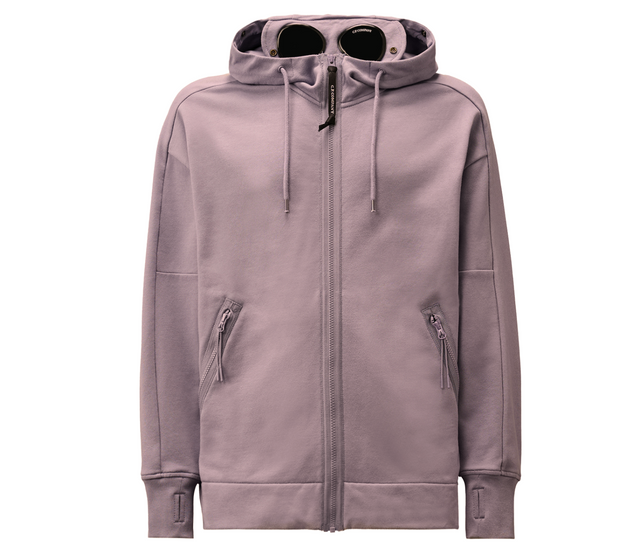 CP Company Sweatshirt Diagonal Raised Fleece Goggle Total Eclipse Pink Purple