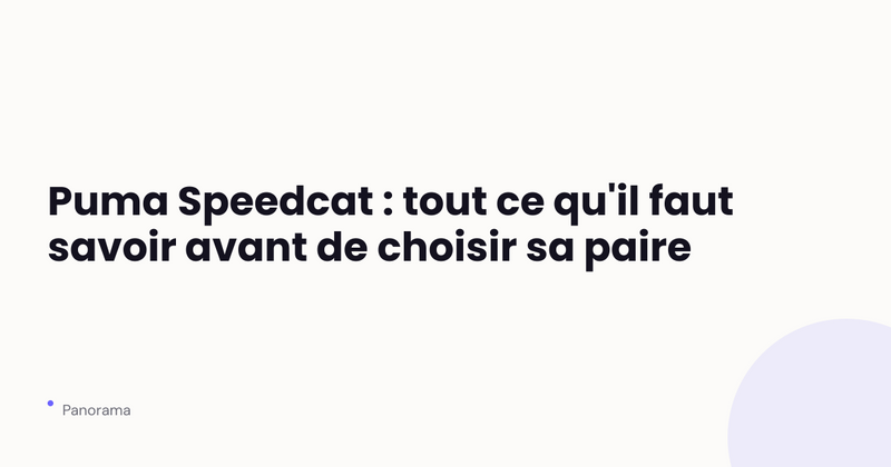 Puma Speedcat posée sur une surface urbaine, vue de trois quarts, détail de la semelle basse et du logo Puma