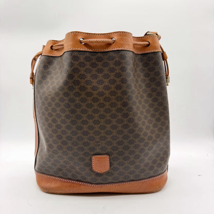 Celine sac seau Macadam toile brune - vue avant