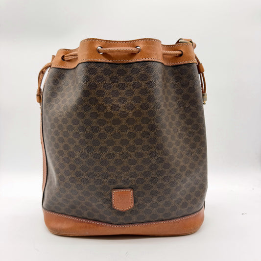 Celine sac seau Macadam toile brune - vue avant
