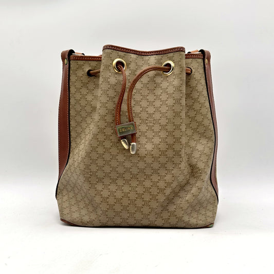 Céline Seau Toile Macadam Beige - vue de face, cordon coulissant fermé
