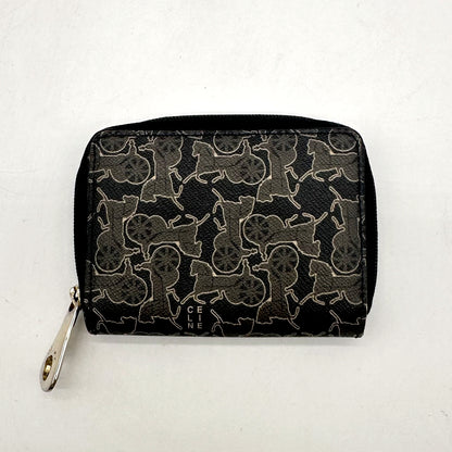 Céline Porte-monnaie zippé Toile Imprimée - vue de face, zip et tirette en goutte