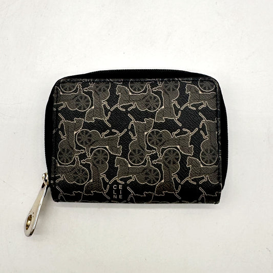 Céline Porte-monnaie zippé Toile Imprimée - vue de face, zip et tirette en goutte