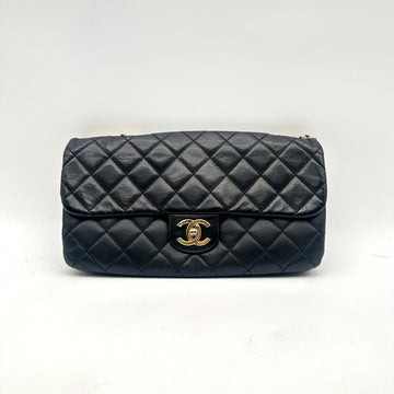 Chanel – Double chaîne Cuir Matelassé Noir