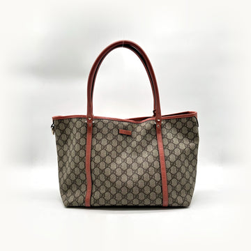 Gucci – Tote GG Beige et Cuir Corail