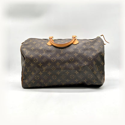 Louis Vuitton Speedy 40 Toile Monogram - vue de face, anses et zip