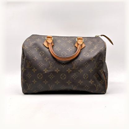 Louis Vuitton Speedy 30 Toile Monogram - vue de face, anses et zip