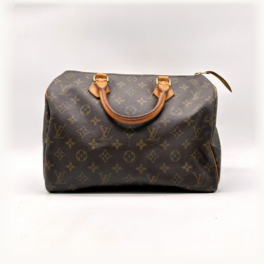 Louis Vuitton Speedy 30 Toile Monogram - vue de face, anses et zip