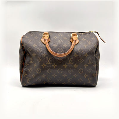Louis Vuitton Speedy 30 Toile Monogram - vue de face, anses et zip