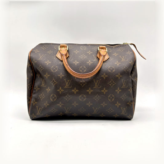 Louis Vuitton Speedy 30 Toile Monogram - vue de face, anses et zip