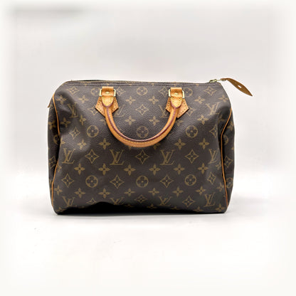Louis Vuitton Speedy 30 Toile Monogram - vue de face, anses et zip