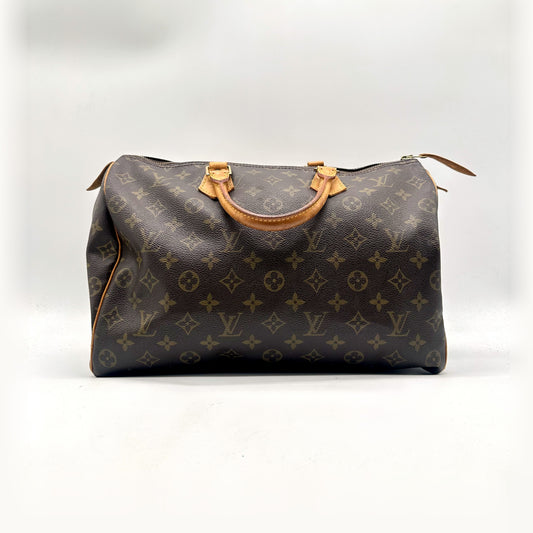 Louis Vuitton Speedy 35 Toile Monogram - vue de face, anses et zip