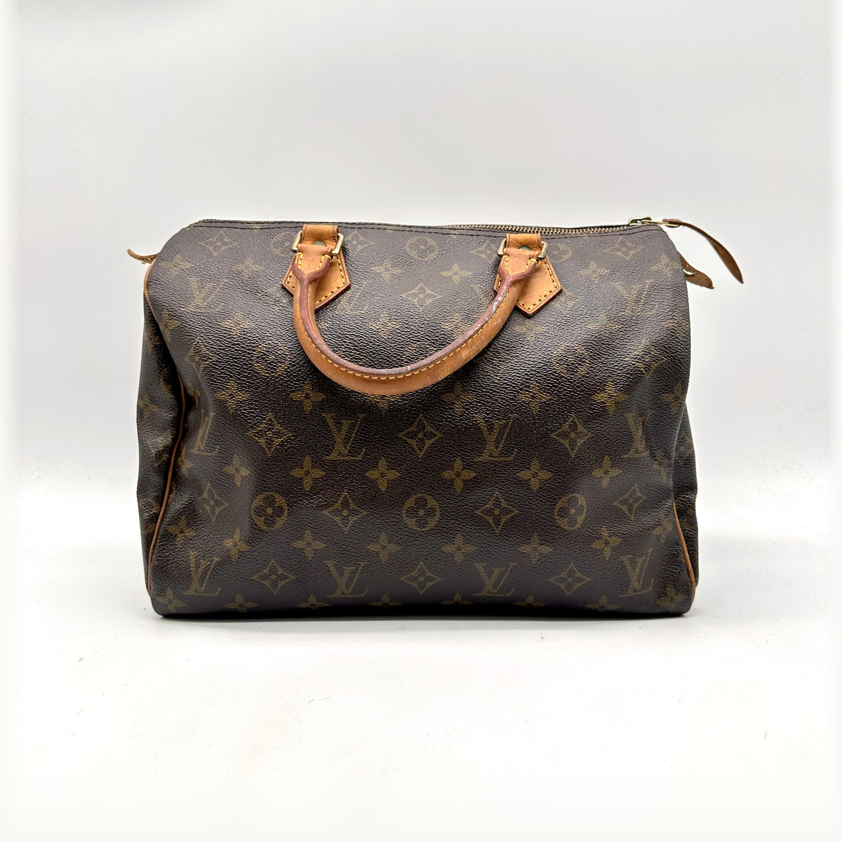 Louis Vuitton Speedy 30 Toile Monogram - vue de face, anses et zip
