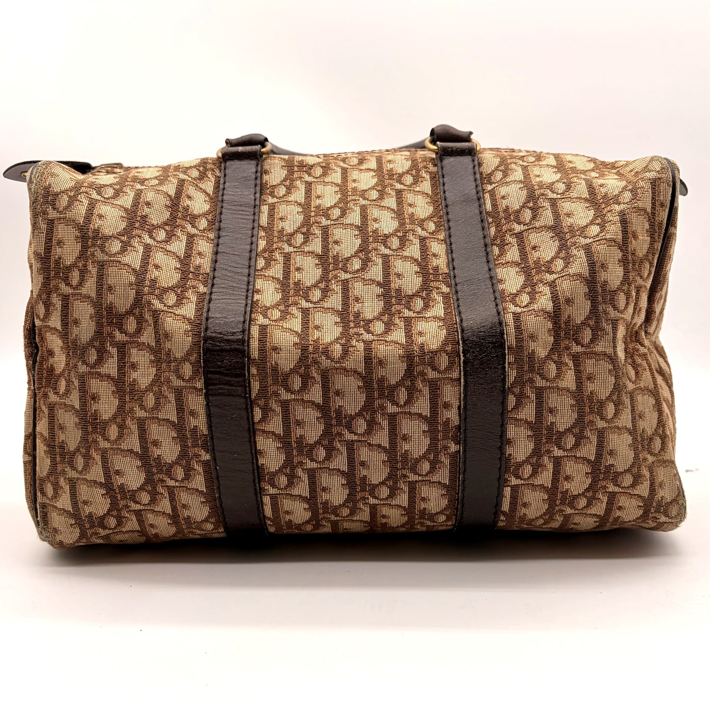 Dior Boston 30 Toile Oblique Marron - vue avant