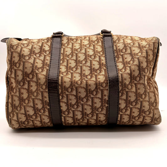 Dior Boston 30 Toile Oblique Marron - vue avant