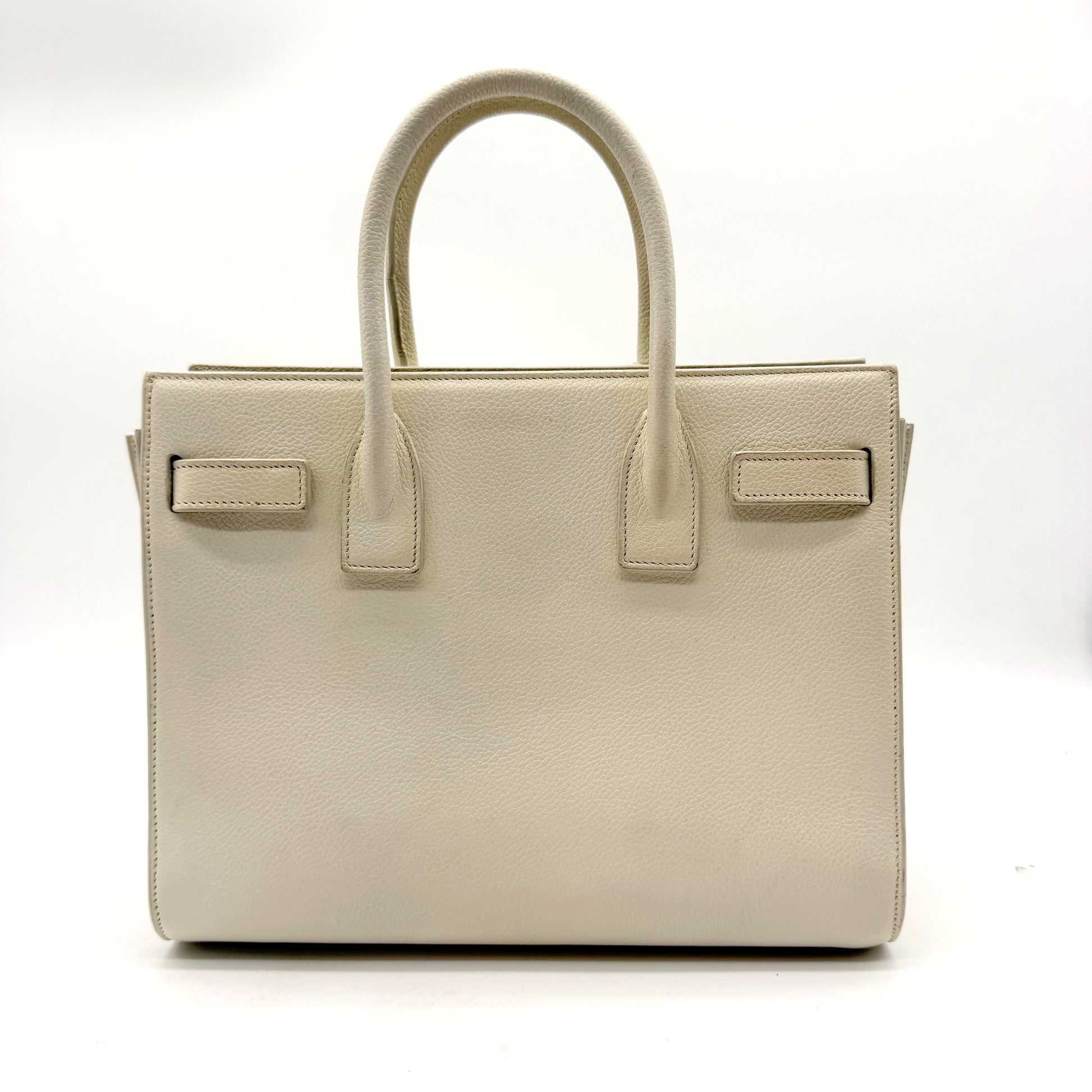 Saint Laurent Sac de Jour Baby cuir grainé blanc cassé - face arrière