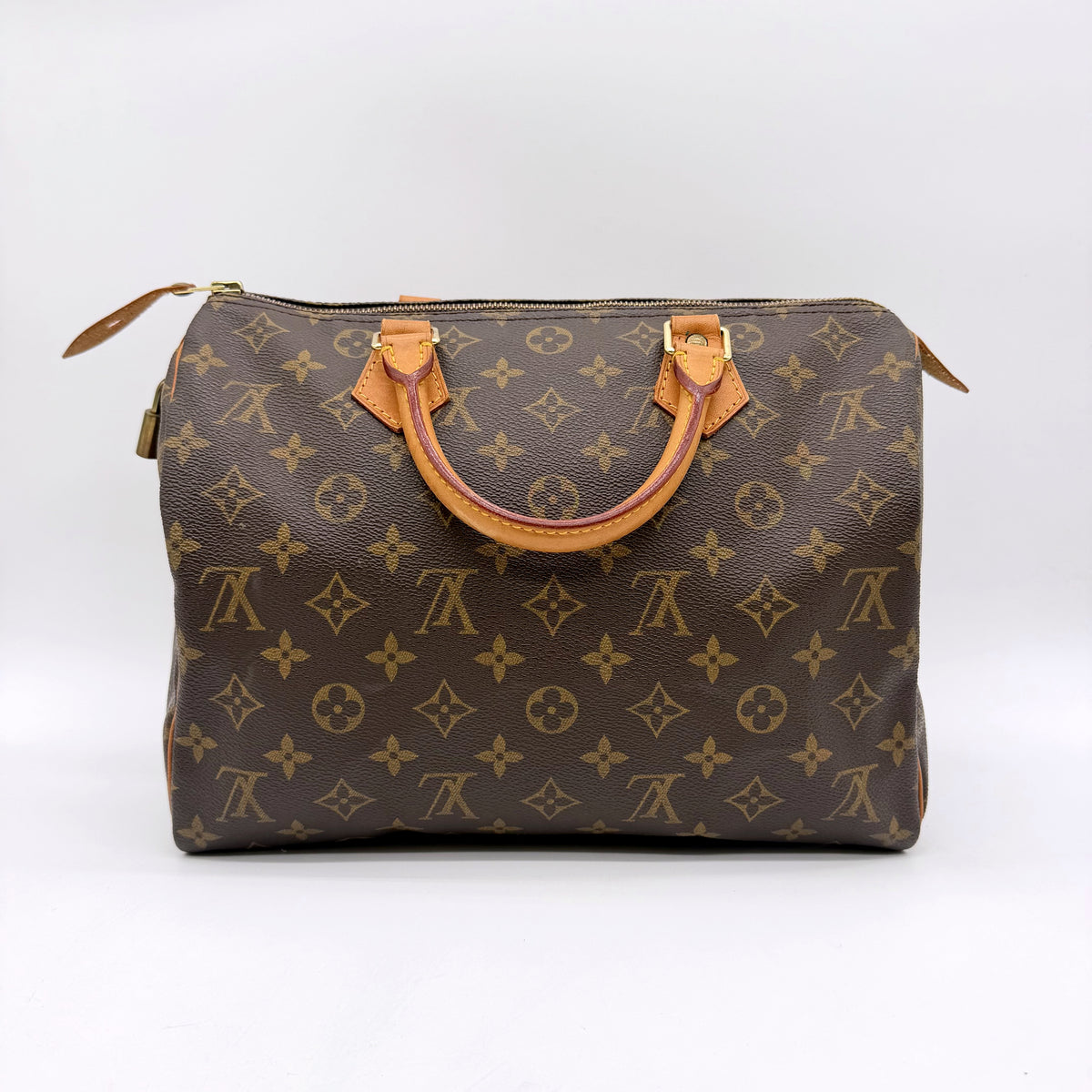 Louis Vuitton Speedy 30 toile Monogram - vue de trois quarts, angle opposé