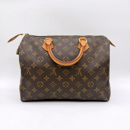 Louis Vuitton Speedy 30 toile Monogram - vue de trois quarts, angle opposé