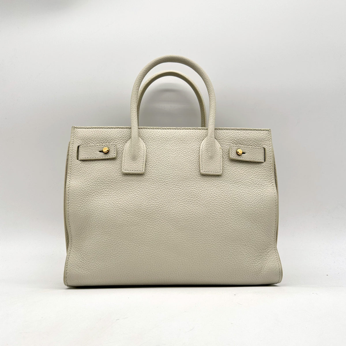 Saint Laurent Sac de Jour Baby Cuir Grainé Blanc Cassé - vue de dos
