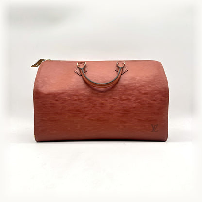 Louis Vuitton Speedy 35 Cuir Épi Terracotta - vue de face opposée