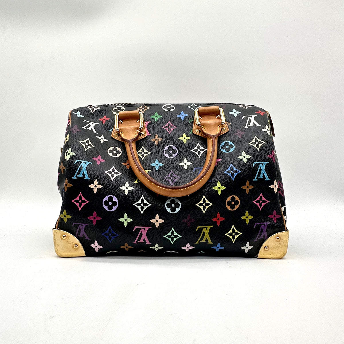 Louis Vuitton Speedy 30 Toile Monogram Multicolore Noir - vue de face opposée