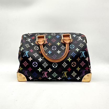 Louis Vuitton Speedy 30 Toile Monogram Multicolore Noir - vue de face opposée