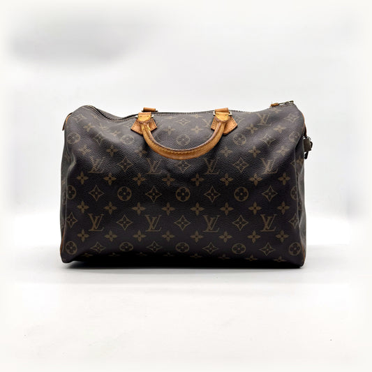 Louis Vuitton Speedy 35 Toile Monogram - vue de face, anses relevées