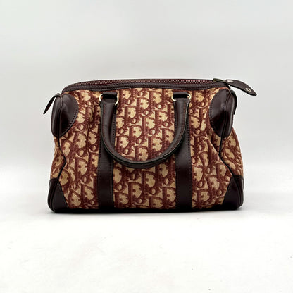 Dior Boston Toile Trotter Rouge - vue de face opposée