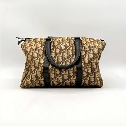 Dior Boston Toile Trotter Beige - vue de face opposée
