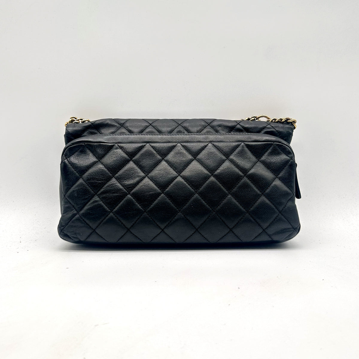 Chanel Double Chaîne Cuir Matelassé Noir - vue de dos