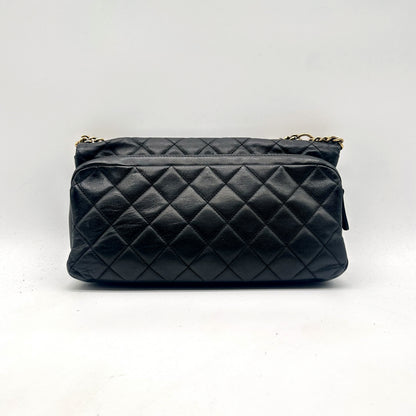 Chanel Double Chaîne Cuir Matelassé Noir - vue de dos