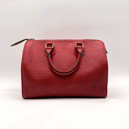 Louis Vuitton Speedy 30 Cuir Épi Rouge - vue de dos