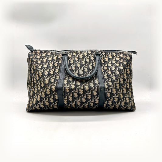 Dior Boston Toile Trotter Bleu Marine - vue de dos