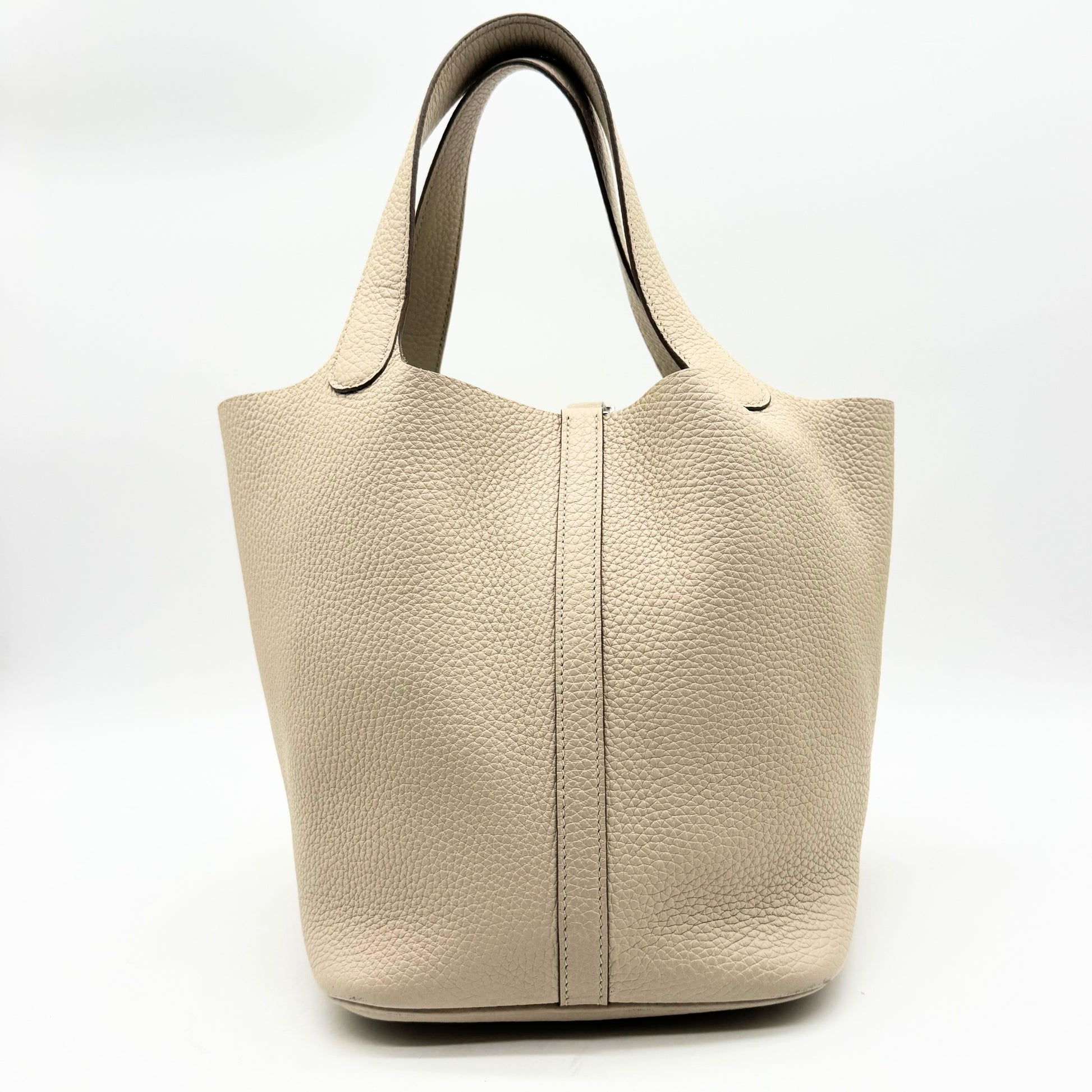 Hermès Picotin 18 cuir grainé crème - dos du sac