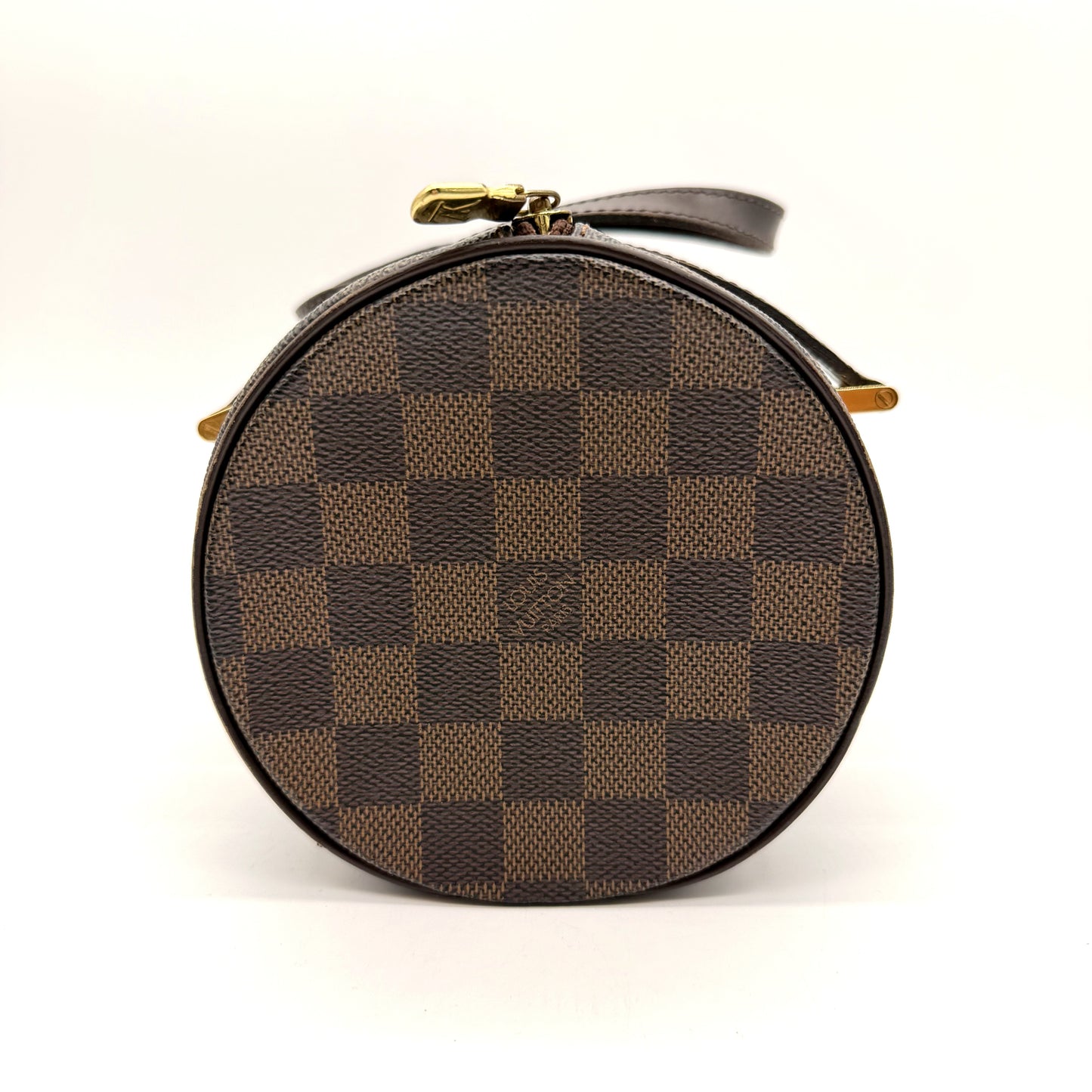 Louis Vuitton Papillon Damier Ebène - extrémité ronde logo LV