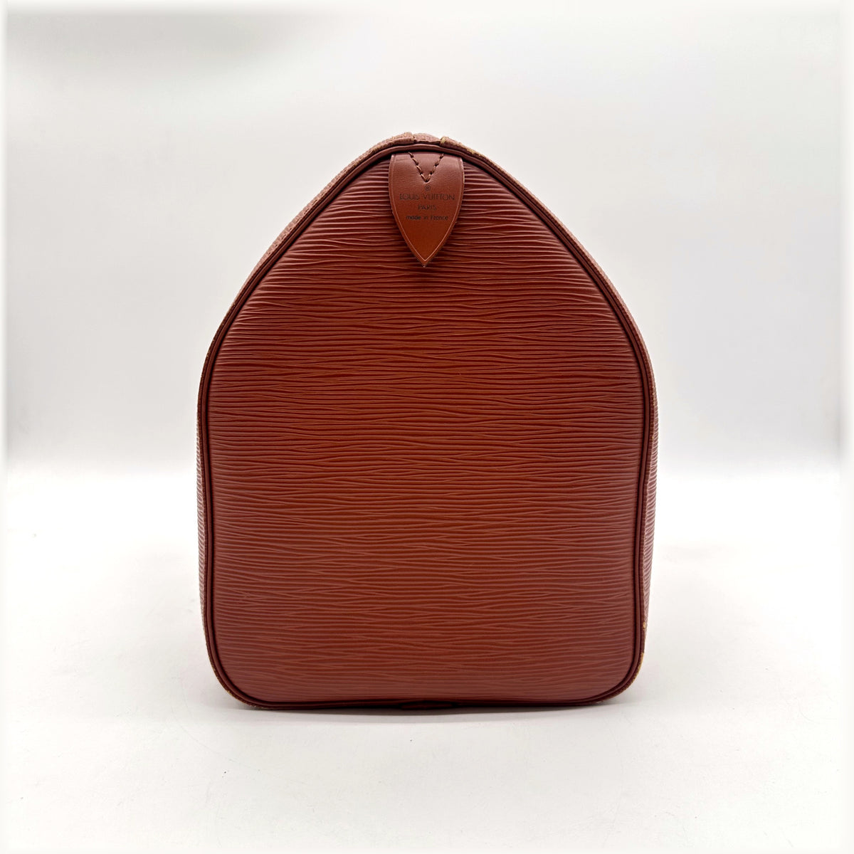 Louis Vuitton Speedy 35 Cuir Épi Terracotta - vue d'un bout, extrémité du sac