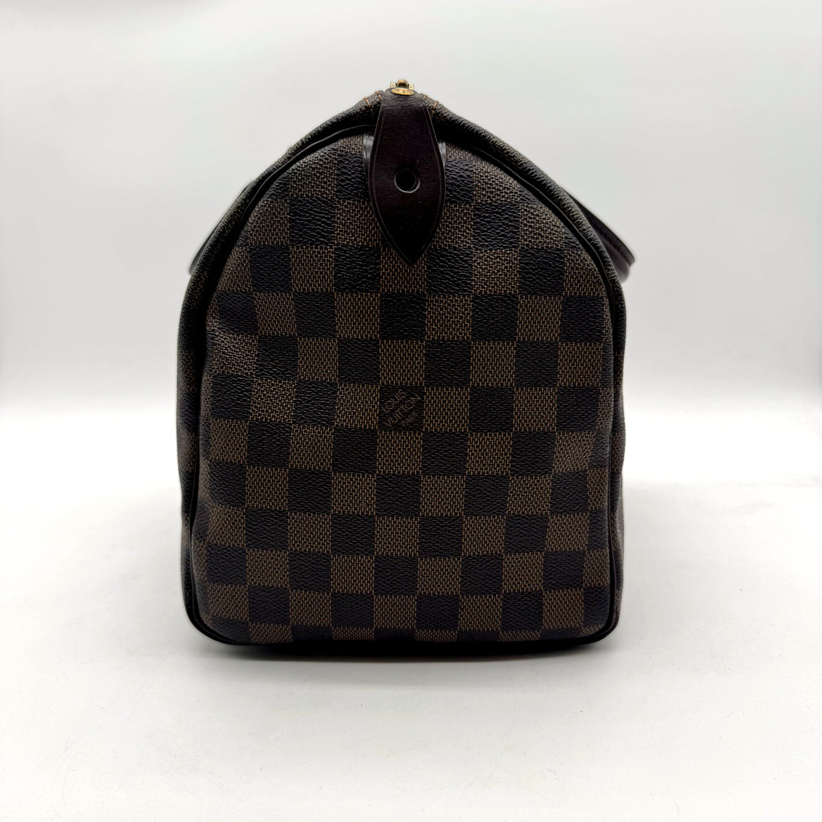 Louis Vuitton Speedy 30 Toile Damier Ebène - vue d'un bout, extrémité du sac