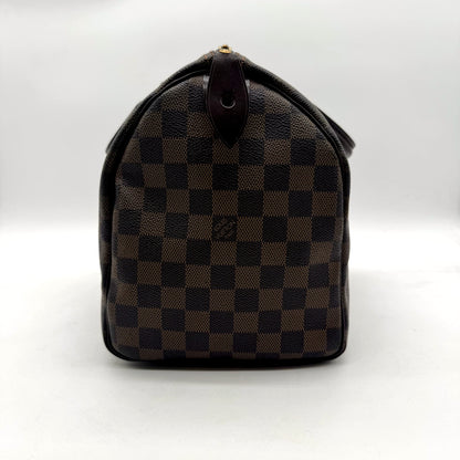 Louis Vuitton Speedy 30 Toile Damier Ebène - vue d'un bout, extrémité du sac