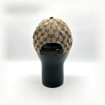 Gucci Casquette Toile GG Beige - vue de dos, sangle de réglage