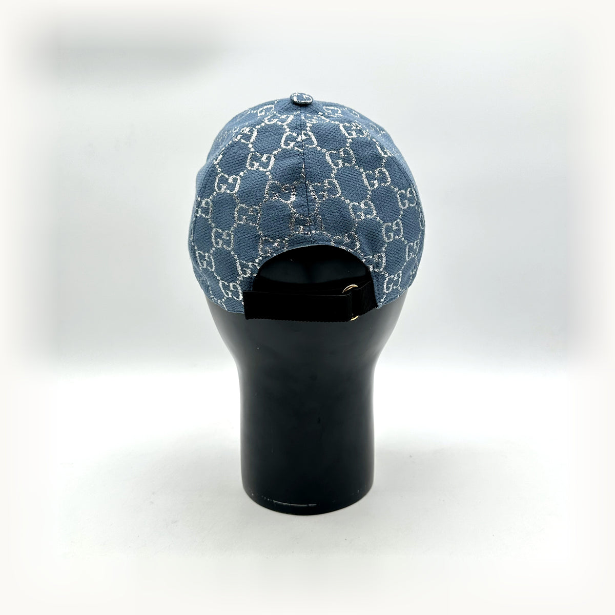 Gucci Casquette Toile GG Bleue - vue de dos, sangle de réglage