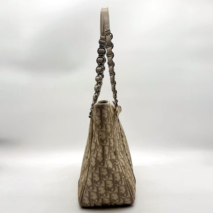 Dior Cabas Toile Trotter Beige - profil, épaisseur du sac